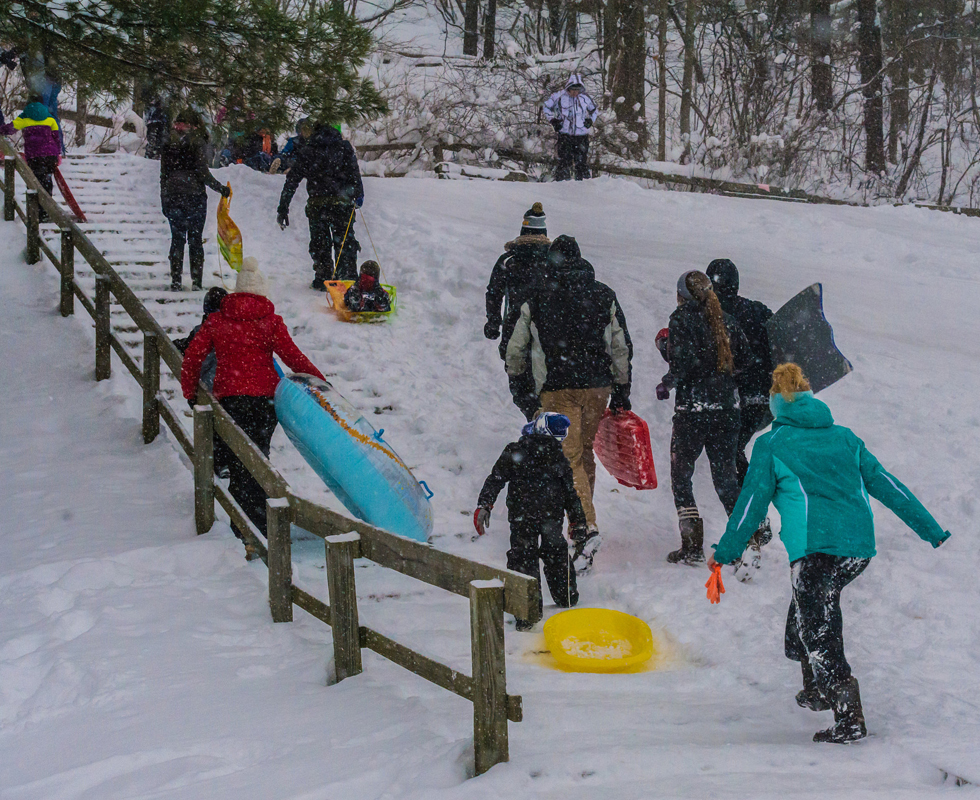 Sledding locations at Lake Metroparks Lake Metroparks