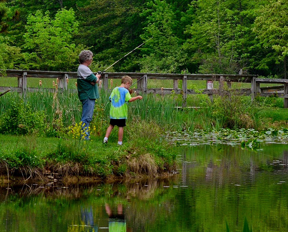 Fishing - pond - trees - Hidden Lake - photo by Jim Marquardt