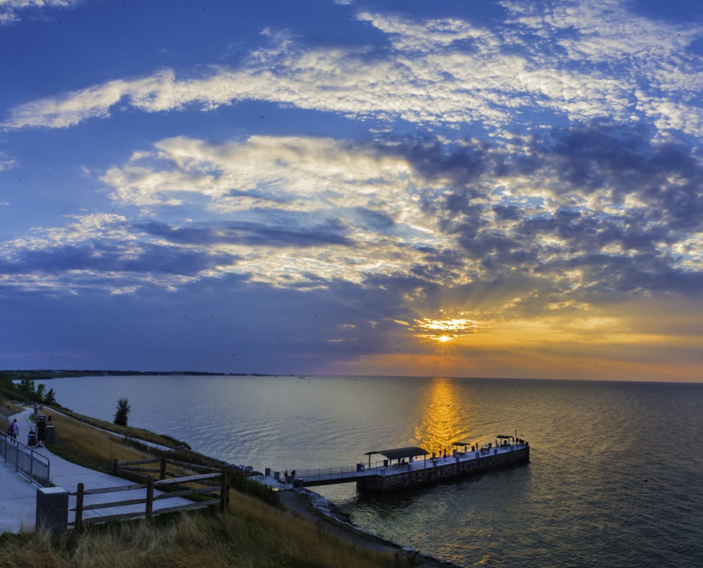 Painesville Township Park - Lake Erie - pier - sunset - Lake Metroparks - photo by Jim Marquardt